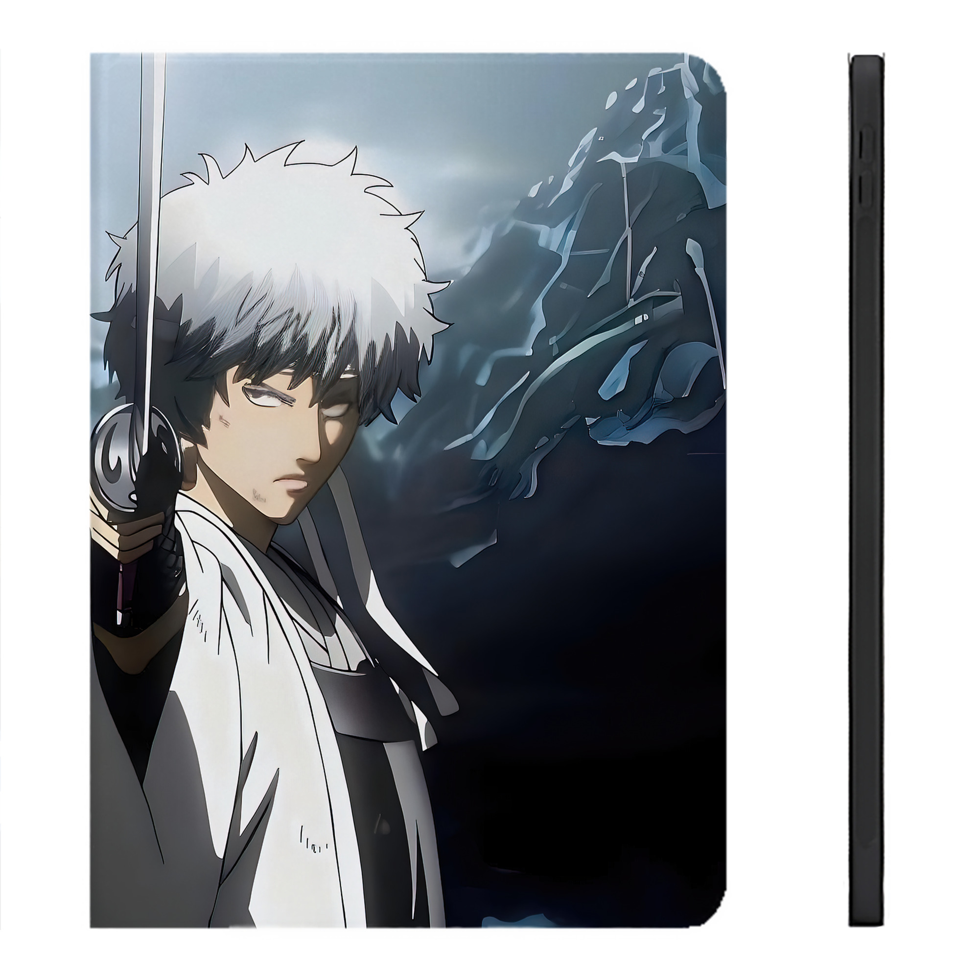 （画像用） ぎんたま 坂田銀時（さかたぎんとき） 神楽 志村新八（しむら しんぱち） GINTAMA Sakata Gintoki Kagura Shimura Shinpachi IPadケース ペンホルダー付き ブックスタイルデザイン
